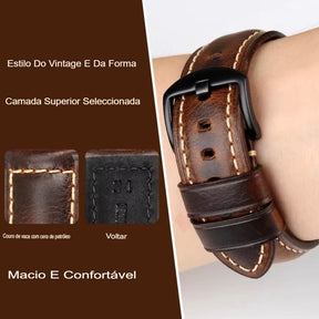 'Pulseira de couro para relógio masculino' 